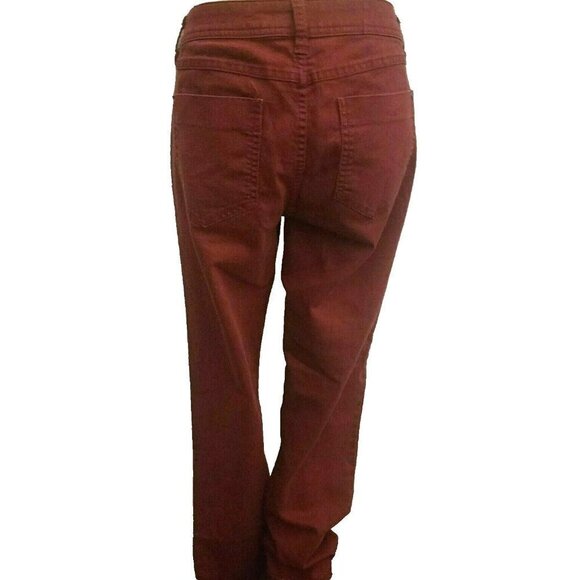 Elle Jeans Women Size 14 Burgundy Stretch Mid Rise Pockets - Picture 8 of 12